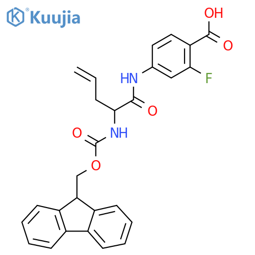 4-2-({(9H-fluoren-9-yl)methoxycarbonyl}amino)pent-4-enamido-2-fluorobenzoic acid structure