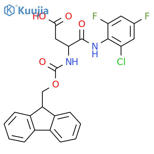 3-(2-chloro-4,6-difluorophenyl)carbamoyl-3-({(9H-fluoren-9-yl)methoxycarbonyl}amino)propanoic acid structure