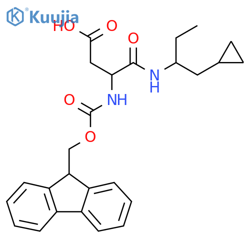 3-(1-cyclopropylbutan-2-yl)carbamoyl-3-({(9H-fluoren-9-yl)methoxycarbonyl}amino)propanoic acid structure