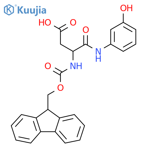 3-({(9H-fluoren-9-yl)methoxycarbonyl}amino)-3-(3-hydroxyphenyl)carbamoylpropanoic acid structure