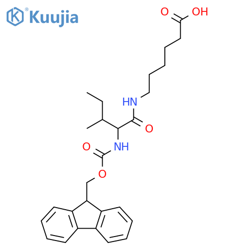 6-2-({(9H-fluoren-9-yl)methoxycarbonyl}amino)-3-methylpentanamidohexanoic acid structure