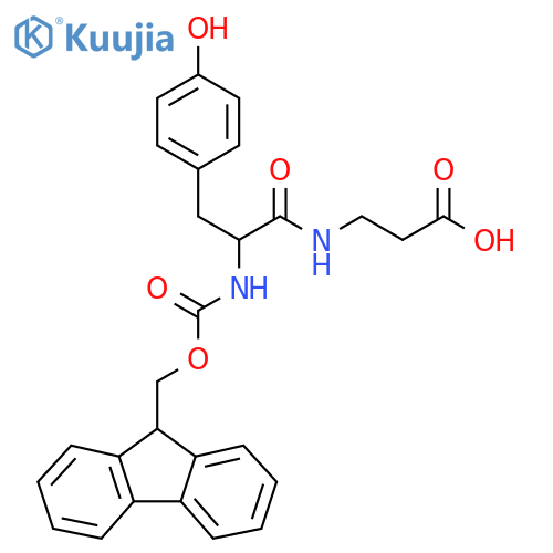3-2-({(9H-fluoren-9-yl)methoxycarbonyl}amino)-3-(4-hydroxyphenyl)propanamidopropanoic acid structure