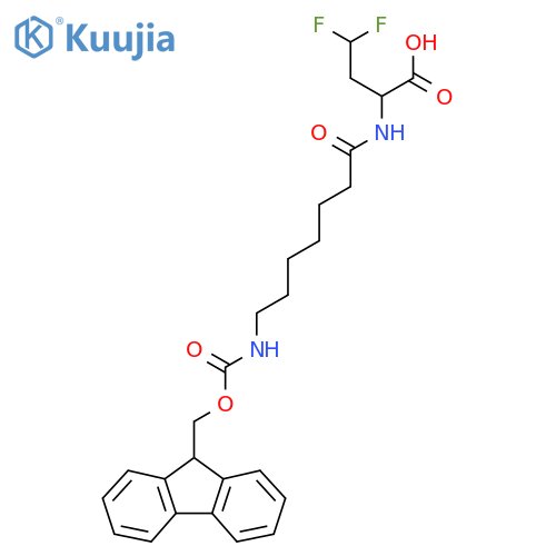 2-7-({(9H-fluoren-9-yl)methoxycarbonyl}amino)heptanamido-4,4-difluorobutanoic acid structure