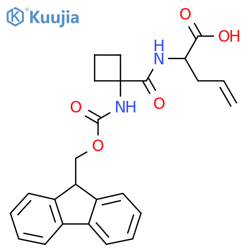 2-{1-({(9H-fluoren-9-yl)methoxycarbonyl}amino)cyclobutylformamido}pent-4-enoic acid structure