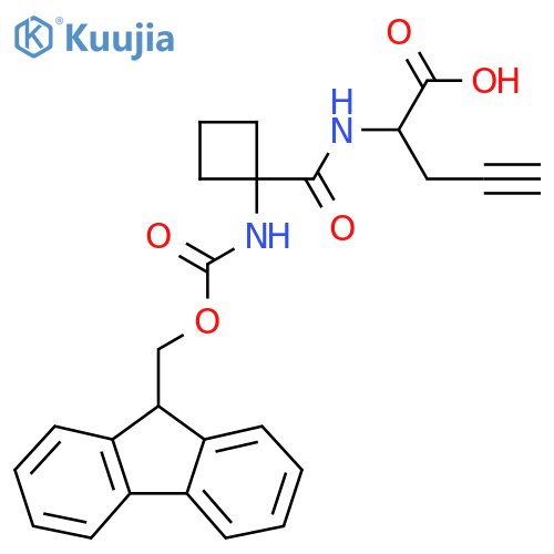 2-{1-({(9H-fluoren-9-yl)methoxycarbonyl}amino)cyclobutylformamido}pent-4-ynoic acid structure