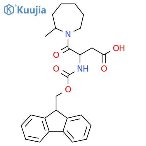3-({(9H-fluoren-9-yl)methoxycarbonyl}amino)-4-(2-methylazepan-1-yl)-4-oxobutanoic acid structure