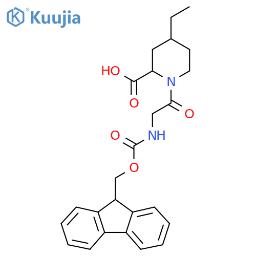 4-ethyl-1-2-({(9H-fluoren-9-yl)methoxycarbonyl}amino)acetylpiperidine-2-carboxylic acid structure