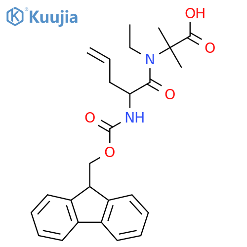 2-N-ethyl-2-({(9H-fluoren-9-yl)methoxycarbonyl}amino)pent-4-enamido-2-methylpropanoic acid structure