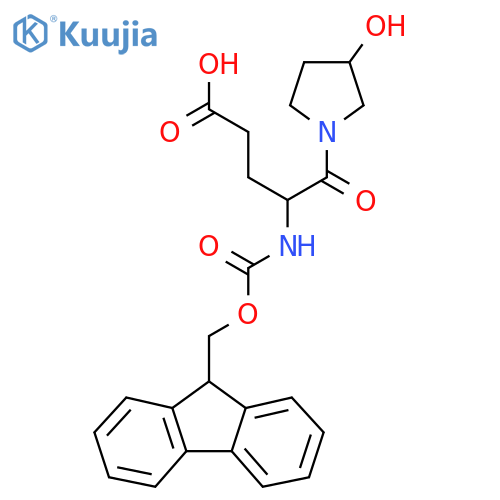 4-({(9H-fluoren-9-yl)methoxycarbonyl}amino)-5-(3-hydroxypyrrolidin-1-yl)-5-oxopentanoic acid structure