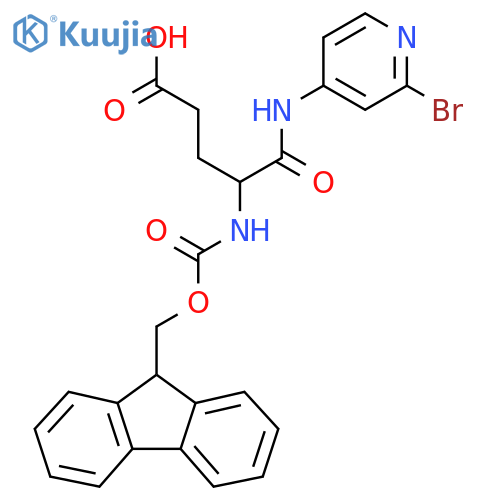 4-(2-bromopyridin-4-yl)carbamoyl-4-({(9H-fluoren-9-yl)methoxycarbonyl}amino)butanoic acid structure