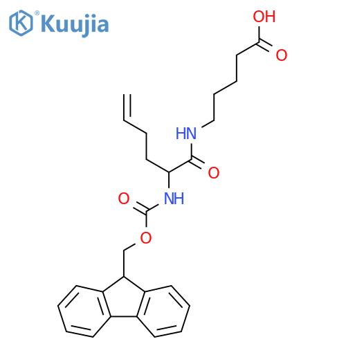 5-2-({(9H-fluoren-9-yl)methoxycarbonyl}amino)hex-5-enamidopentanoic acid structure