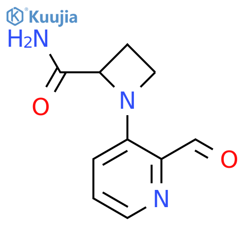 1-(2-formylpyridin-3-yl)azetidine-2-carboxamide structure