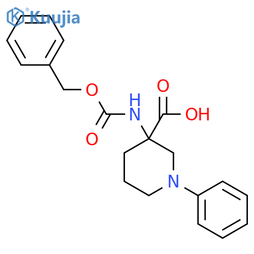 3-{(benzyloxy)carbonylamino}-1-phenylpiperidine-3-carboxylic acid structure