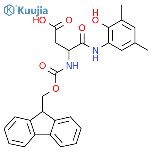 3-({(9H-fluoren-9-yl)methoxycarbonyl}amino)-3-(2-hydroxy-3,5-dimethylphenyl)carbamoylpropanoic acid structure