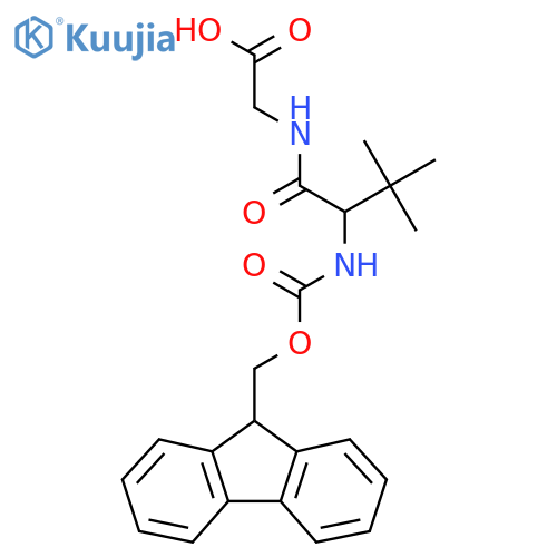 2-2-({(9H-fluoren-9-yl)methoxycarbonyl}amino)-3,3-dimethylbutanamidoacetic acid structure