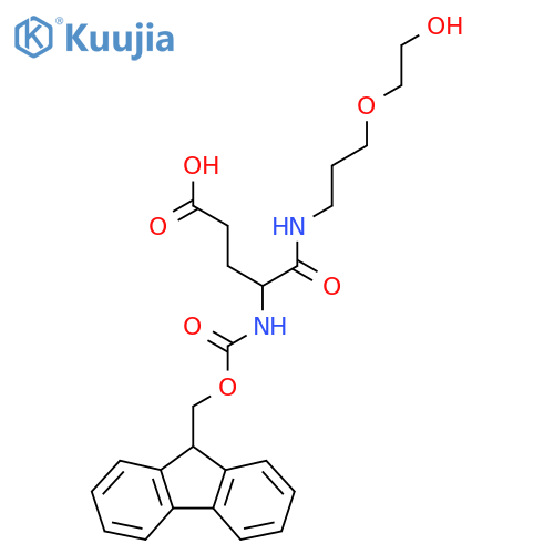 4-({(9H-fluoren-9-yl)methoxycarbonyl}amino)-4-{3-(2-hydroxyethoxy)propylcarbamoyl}butanoic acid structure