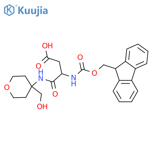 3-({(9H-fluoren-9-yl)methoxycarbonyl}amino)-3-{4-(hydroxymethyl)oxan-4-ylcarbamoyl}propanoic acid structure