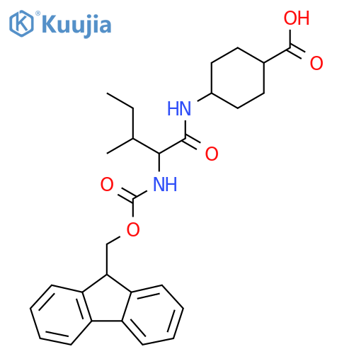 4-2-({(9H-fluoren-9-yl)methoxycarbonyl}amino)-3-methylpentanamidocyclohexane-1-carboxylic acid structure