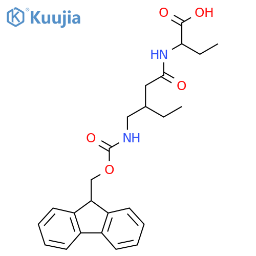 2-{3-({(9H-fluoren-9-yl)methoxycarbonyl}amino)methylpentanamido}butanoic acid structure