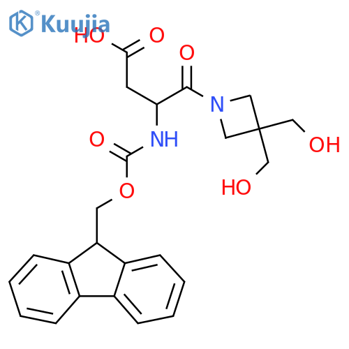 4-3,3-bis(hydroxymethyl)azetidin-1-yl-3-({(9H-fluoren-9-yl)methoxycarbonyl}amino)-4-oxobutanoic acid structure