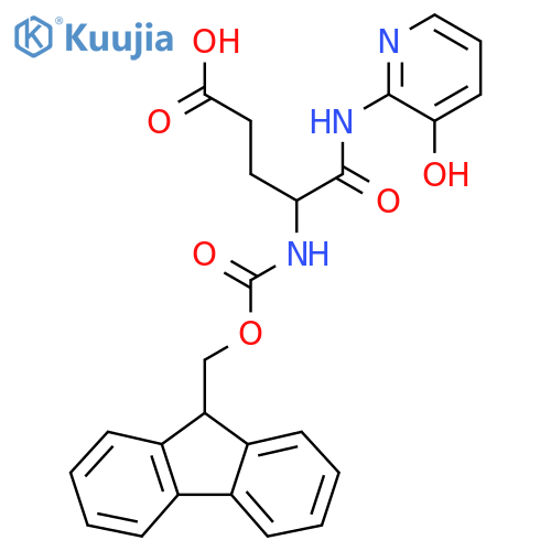 4-({(9H-fluoren-9-yl)methoxycarbonyl}amino)-4-(3-hydroxypyridin-2-yl)carbamoylbutanoic acid structure