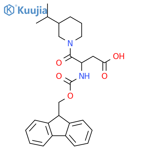 3-({(9H-fluoren-9-yl)methoxycarbonyl}amino)-4-oxo-4-3-(propan-2-yl)piperidin-1-ylbutanoic acid structure
