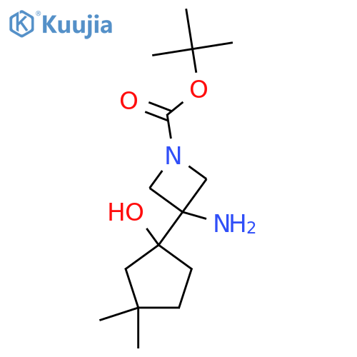 tert-butyl 3-amino-3-(1-hydroxy-3,3-dimethylcyclopentyl)azetidine-1-carboxylate structure