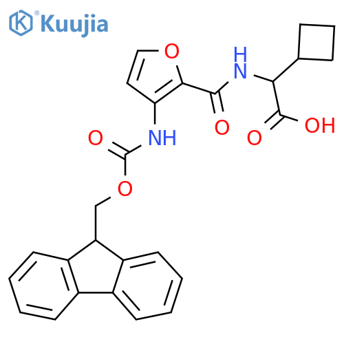2-cyclobutyl-2-{3-({(9H-fluoren-9-yl)methoxycarbonyl}amino)furan-2-ylformamido}acetic acid structure