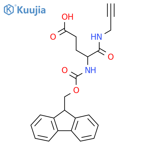 4-({(9H-fluoren-9-yl)methoxycarbonyl}amino)-4-(prop-2-yn-1-yl)carbamoylbutanoic acid structure