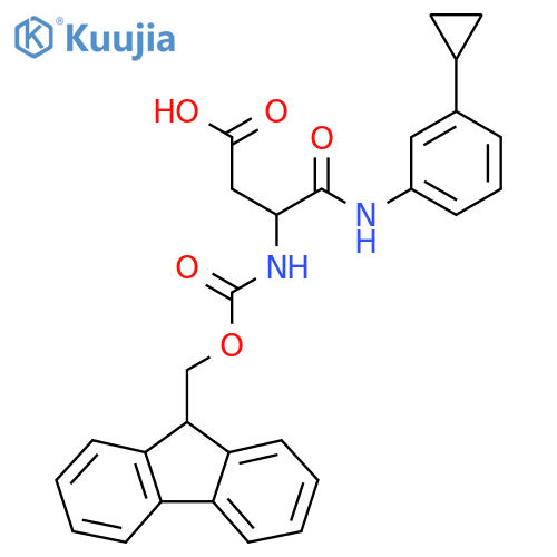 3-(3-cyclopropylphenyl)carbamoyl-3-({(9H-fluoren-9-yl)methoxycarbonyl}amino)propanoic acid structure