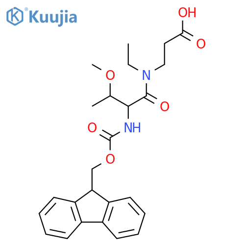 3-N-ethyl-2-({(9H-fluoren-9-yl)methoxycarbonyl}amino)-3-methoxybutanamidopropanoic acid structure