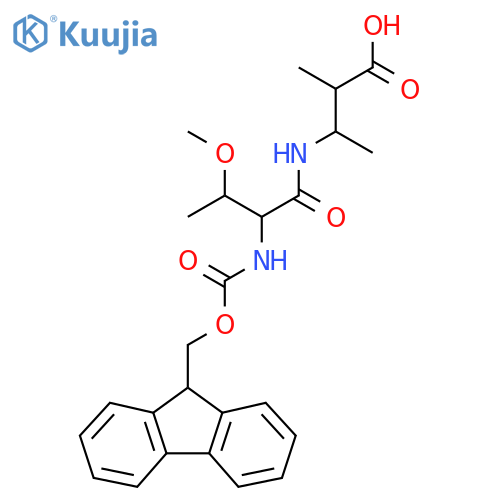 3-2-({(9H-fluoren-9-yl)methoxycarbonyl}amino)-3-methoxybutanamido-2-methylbutanoic acid structure