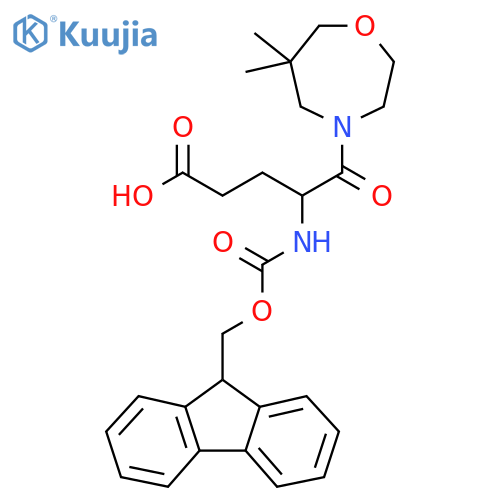5-(6,6-dimethyl-1,4-oxazepan-4-yl)-4-({(9H-fluoren-9-yl)methoxycarbonyl}amino)-5-oxopentanoic acid structure