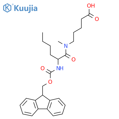 5-2-({(9H-fluoren-9-yl)methoxycarbonyl}amino)-N-methylhexanamidopentanoic acid structure
