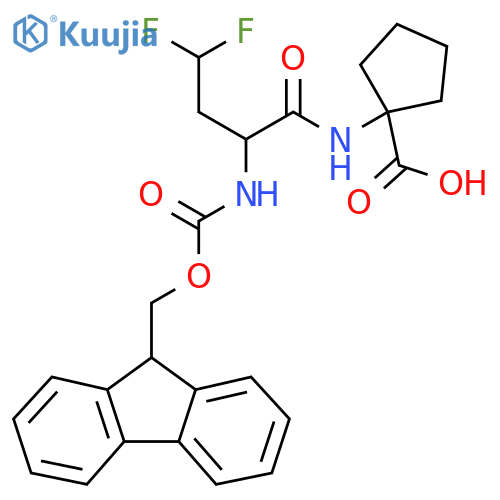 1-2-({(9H-fluoren-9-yl)methoxycarbonyl}amino)-4,4-difluorobutanamidocyclopentane-1-carboxylic acid structure