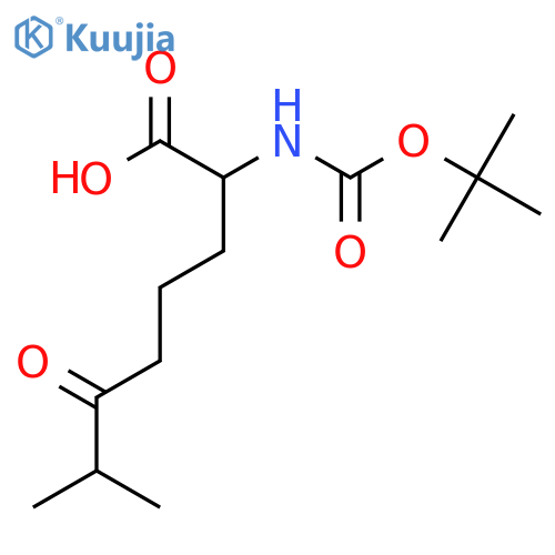 2-{(tert-butoxy)carbonylamino}-7-methyl-6-oxooctanoic acid structure