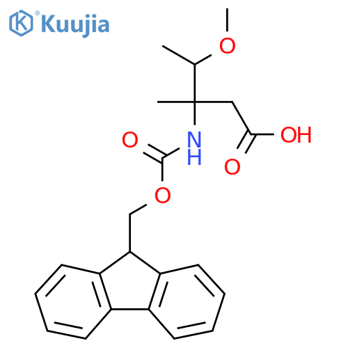 3-({(9H-fluoren-9-yl)methoxycarbonyl}amino)-4-methoxy-3-methylpentanoic acid structure