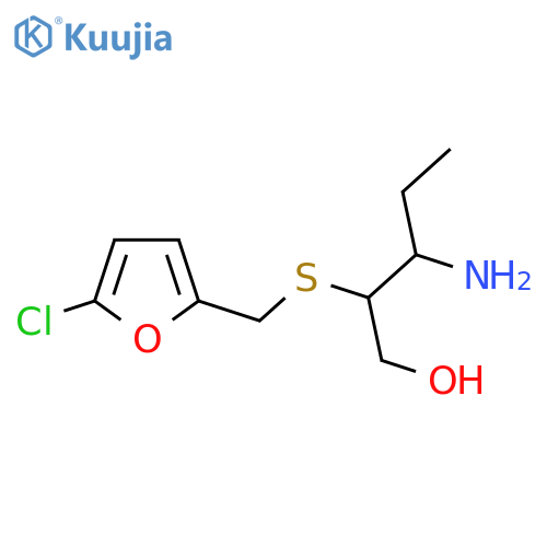 3-amino-2-{(5-chlorofuran-2-yl)methylsulfanyl}pentan-1-ol structure