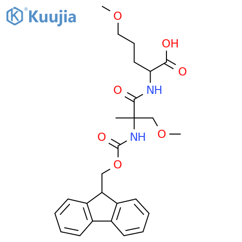 2-2-({(9H-fluoren-9-yl)methoxycarbonyl}amino)-2-(methoxymethyl)propanamido-5-methoxypentanoic acid structure