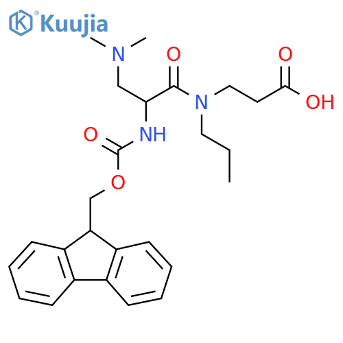 3-3-(dimethylamino)-2-({(9H-fluoren-9-yl)methoxycarbonyl}amino)-N-propylpropanamidopropanoic acid structure