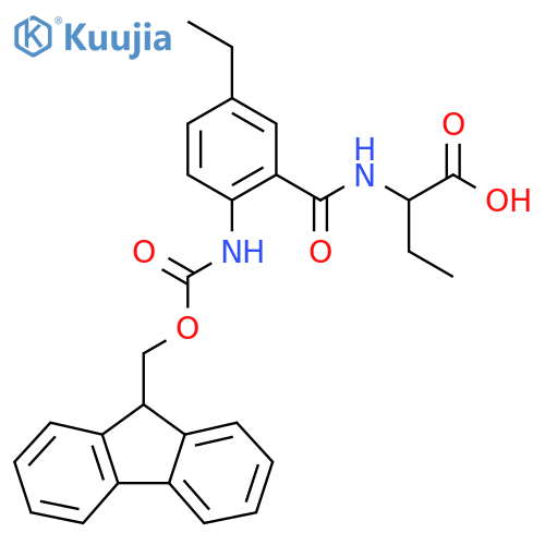 2-{5-ethyl-2-({(9H-fluoren-9-yl)methoxycarbonyl}amino)phenylformamido}butanoic acid structure