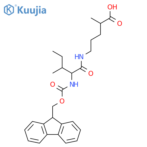 5-2-({(9H-fluoren-9-yl)methoxycarbonyl}amino)-3-methylpentanamido-2-methylpentanoic acid structure