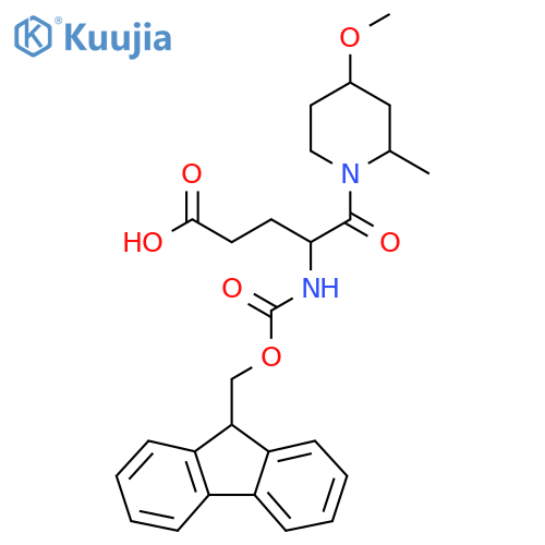 4-({(9H-fluoren-9-yl)methoxycarbonyl}amino)-5-(4-methoxy-2-methylpiperidin-1-yl)-5-oxopentanoic acid structure