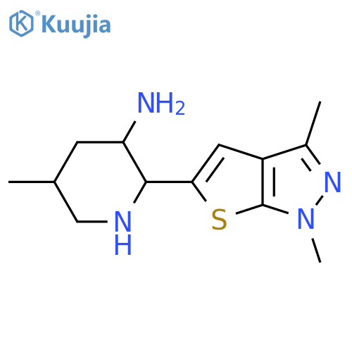 2-{1,3-dimethyl-1H-thieno2,3-cpyrazol-5-yl}-5-methylpiperidin-3-amine structure