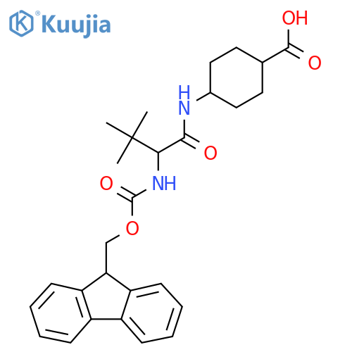 4-2-({(9H-fluoren-9-yl)methoxycarbonyl}amino)-3,3-dimethylbutanamidocyclohexane-1-carboxylic acid structure