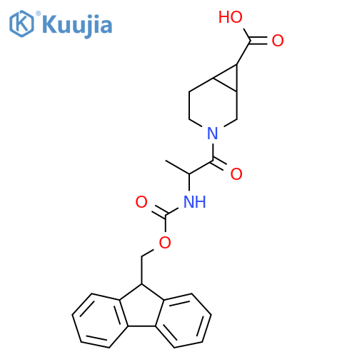 3-2-({(9H-fluoren-9-yl)methoxycarbonyl}amino)propanoyl-3-azabicyclo4.1.0heptane-7-carboxylic acid structure