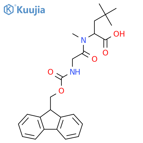 2-2-({(9H-fluoren-9-yl)methoxycarbonyl}amino)-N-methylacetamido-4,4-dimethylpentanoic acid structure