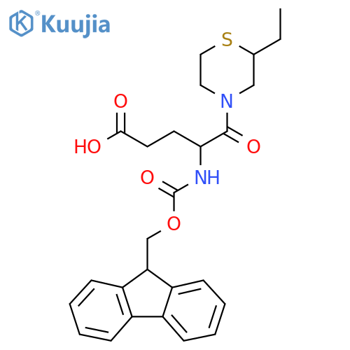 5-(2-ethylthiomorpholin-4-yl)-4-({(9H-fluoren-9-yl)methoxycarbonyl}amino)-5-oxopentanoic acid structure
