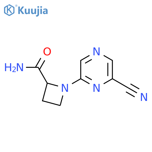 1-(6-cyanopyrazin-2-yl)azetidine-2-carboxamide structure