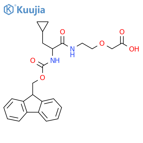 2-{2-3-cyclopropyl-2-({(9H-fluoren-9-yl)methoxycarbonyl}amino)propanamidoethoxy}acetic acid structure